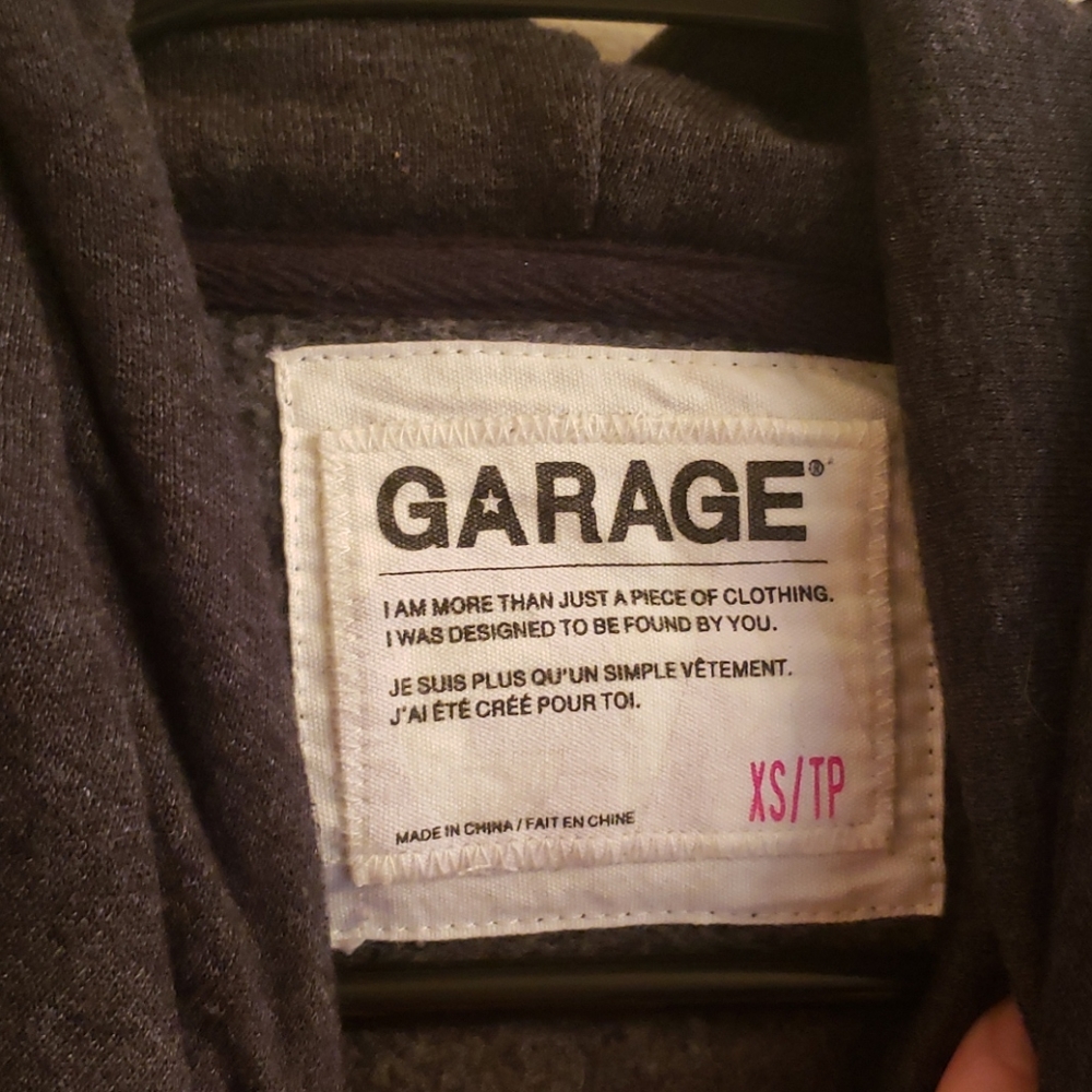 Garage Gray Drawstring Hoodie Size XS - Picture 7 of 8